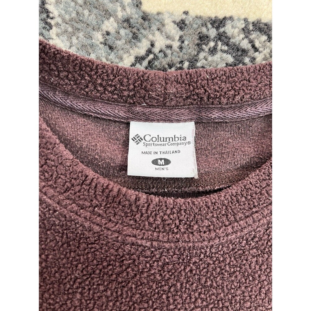 Vintage Mens Y2K Columbia Fleece Crewneck Sweatshirt Size Medium Maroon - Picture 2 of 9